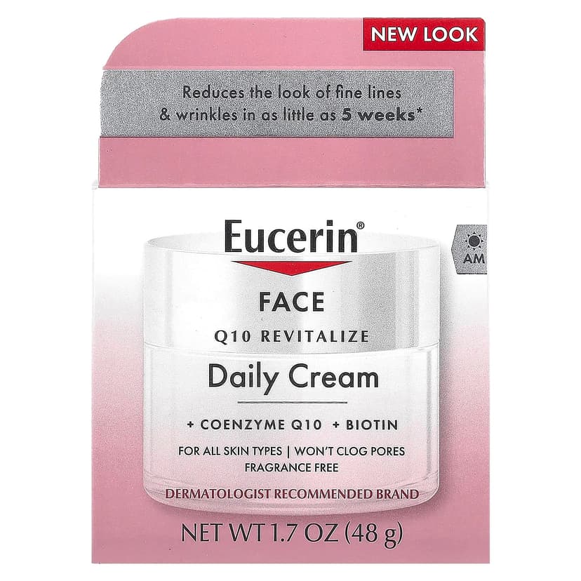 Eucerin, 面部,Q10 煥活日霜,無香,1.7 盎司(48 克)
