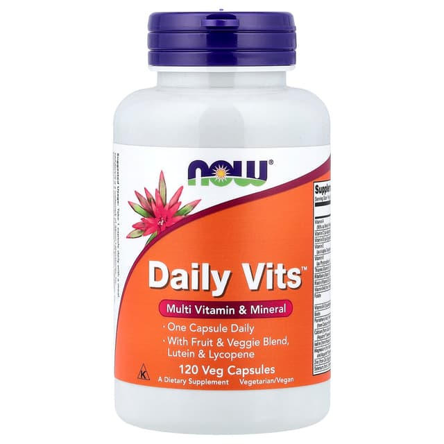 NOW Foods, Daily Vits™,多維他命和礦物質,120 粒素食膠囊