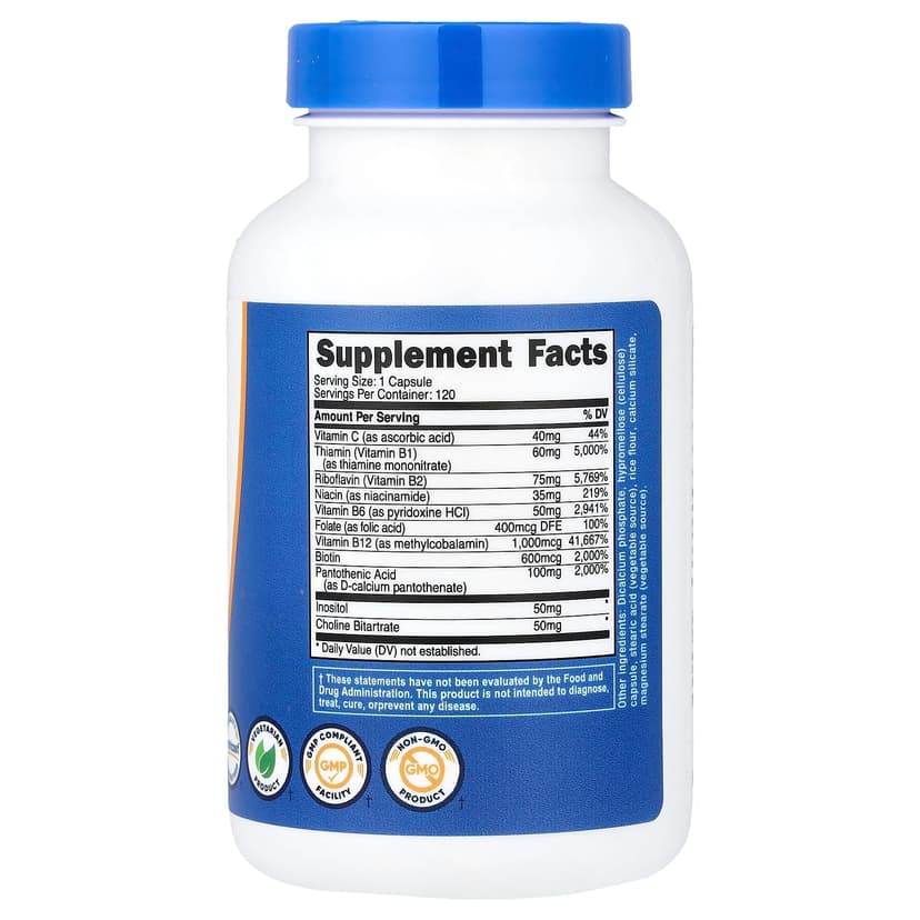 Nutricost, 維他命 B 複合物,120 粒膠囊