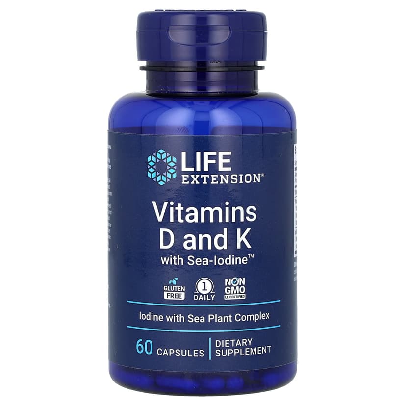 Life Extension, 含碘維他命 D + K 膠囊,60 粒