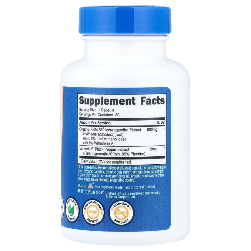 Nutricost, KSM-66 南非醉茄根提取物,600 毫克,60 粒膠囊