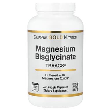 California Gold Nutrition, 雙甘氨酸鎂螯合物，Albion TRAACS®，240 粒素食膠囊（每粒膠囊 100 毫克）