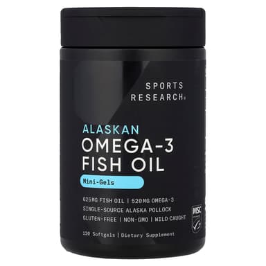 Sports Research, Omega-3 魚油,迷你凝膠,120 粒軟膠囊
