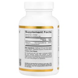California Gold Nutrition, 維他命 D3，125 微克（5000 國際單位），360 粒魚明膠軟膠囊