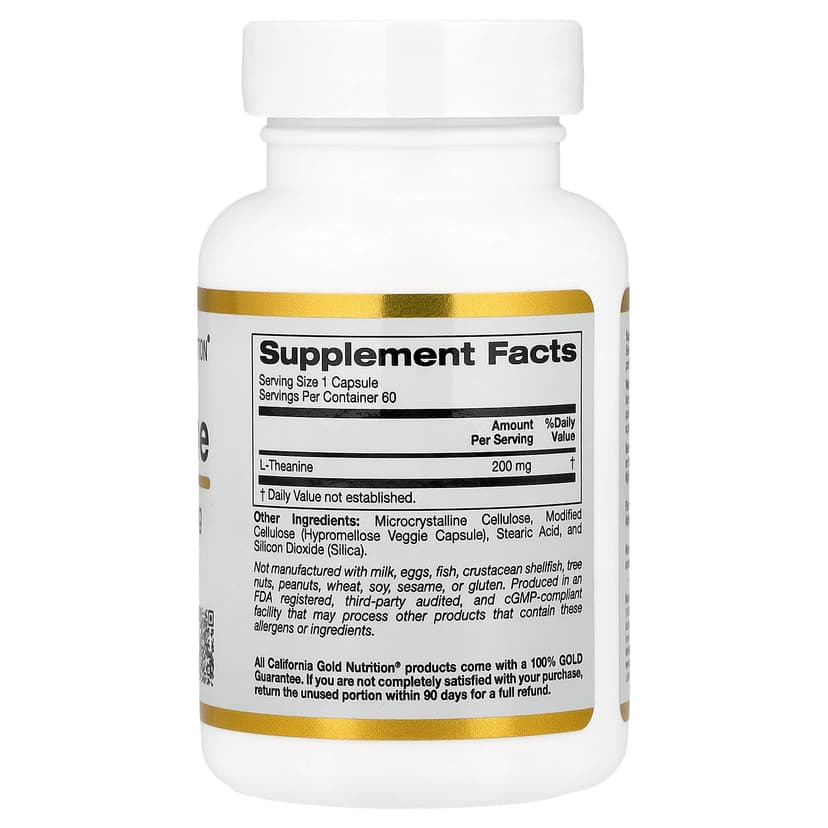 California Gold Nutrition, L-茶氨酸,含 AlphaWave®,200 毫克,60 粒素食膠囊