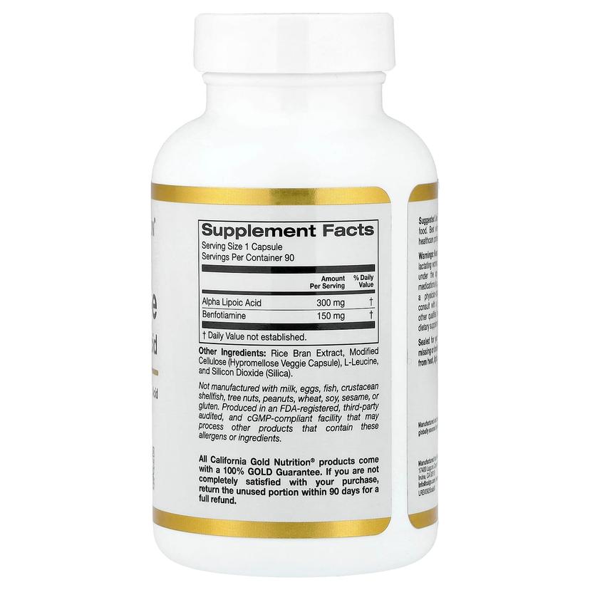 California Gold Nutrition, 苯磷硫胺 + α-硫辛酸，90 粒素食膠囊