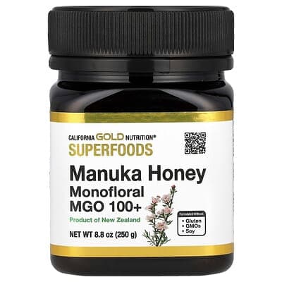 California Gold Nutrition, SuperFood,麥盧卡蜂蜜,單花 MGO 100+,8.8 盎司(250 克)