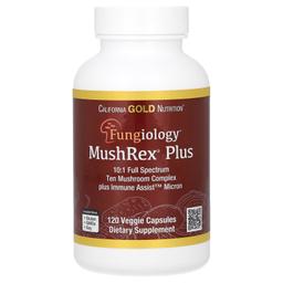California Gold Nutrition, Fungiology，MushRex Plus 素食膠囊，多面十種蘑菇複合物，含姬鬆茸、白樺茸、蟲草和猴頭菇，120 粒