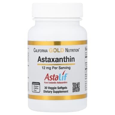 California Gold Nutrition, 蝦青素,Astalif® 全冰島,12 毫克,30 粒素食軟膠囊