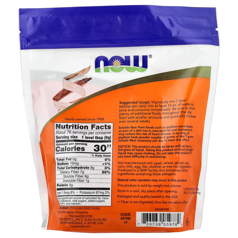 NOW Foods, 車前子殼粉,24 盎司(680 克)