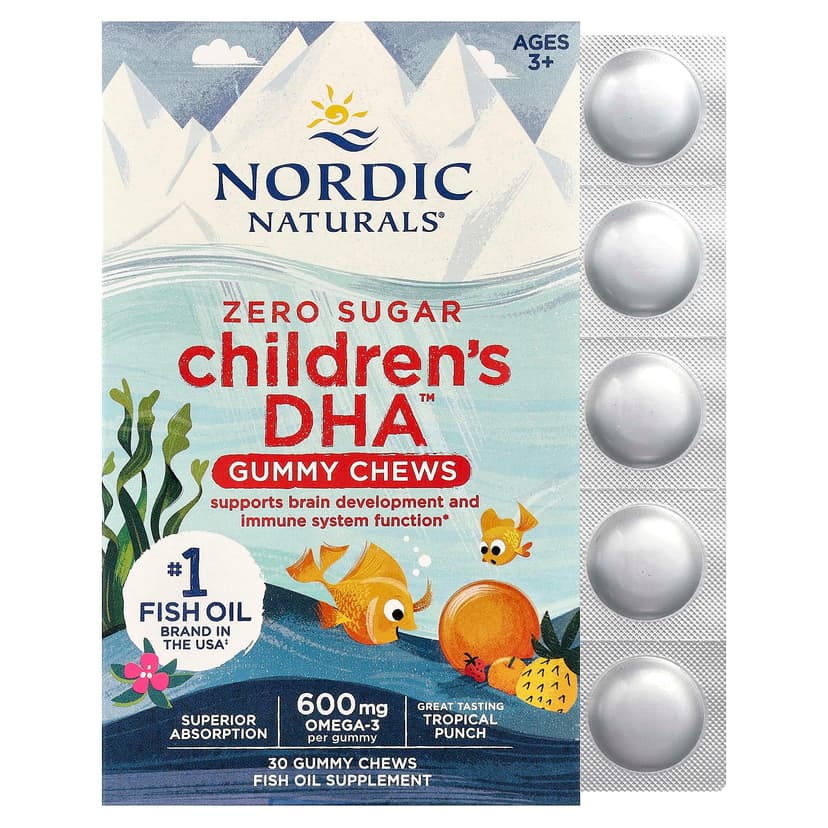Nordic Naturals, 兒童 DHA™ 軟咀嚼片,3 歲以上,熱帶水果味,30 粒(每粒 355 毫克)