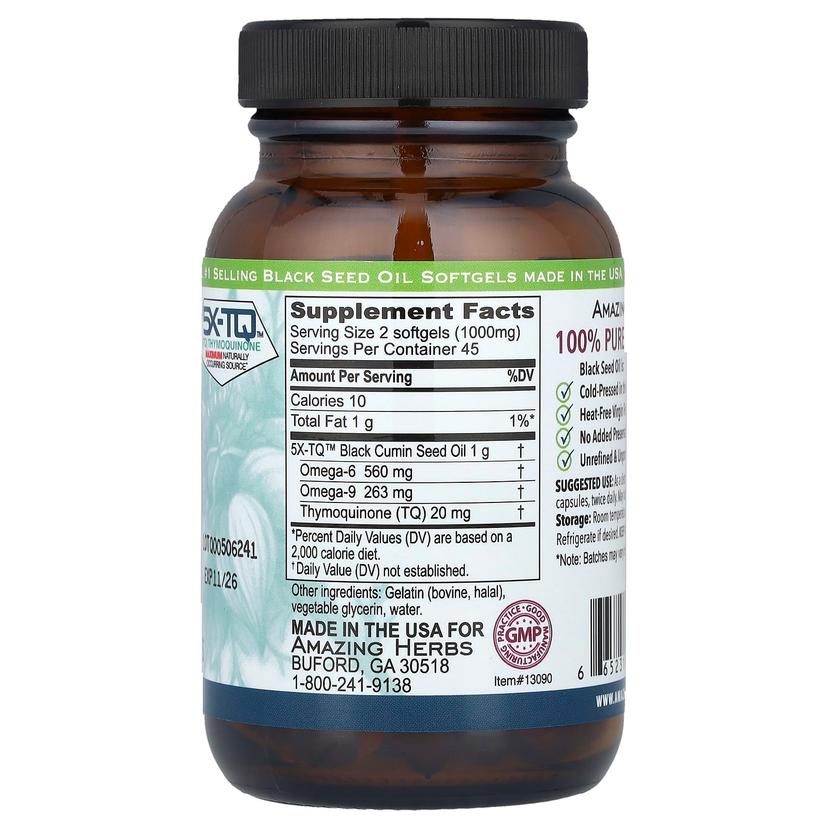 Amazing Herbs, 黑籽™,90 粒軟膠囊膠囊