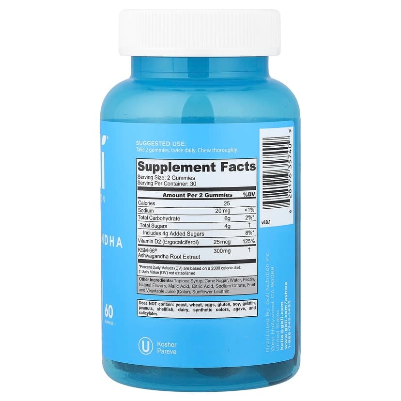 Goli Nutrition, 南非醉茄軟糖,60 粒軟糖