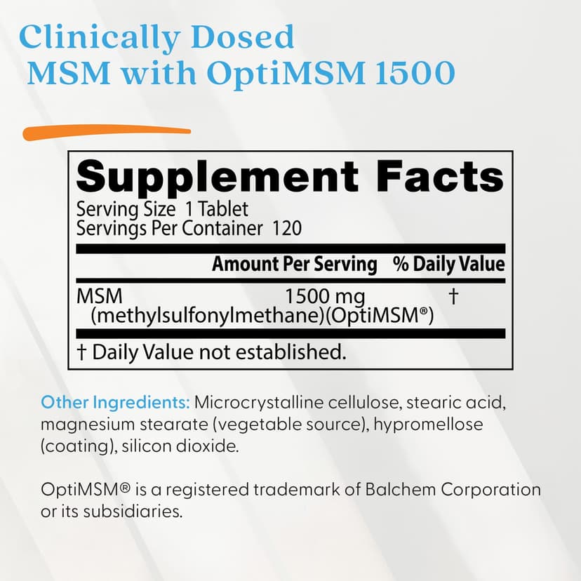 Doctor's Best, 含 OptiMSM 的 MSM,1500 毫克,120 片