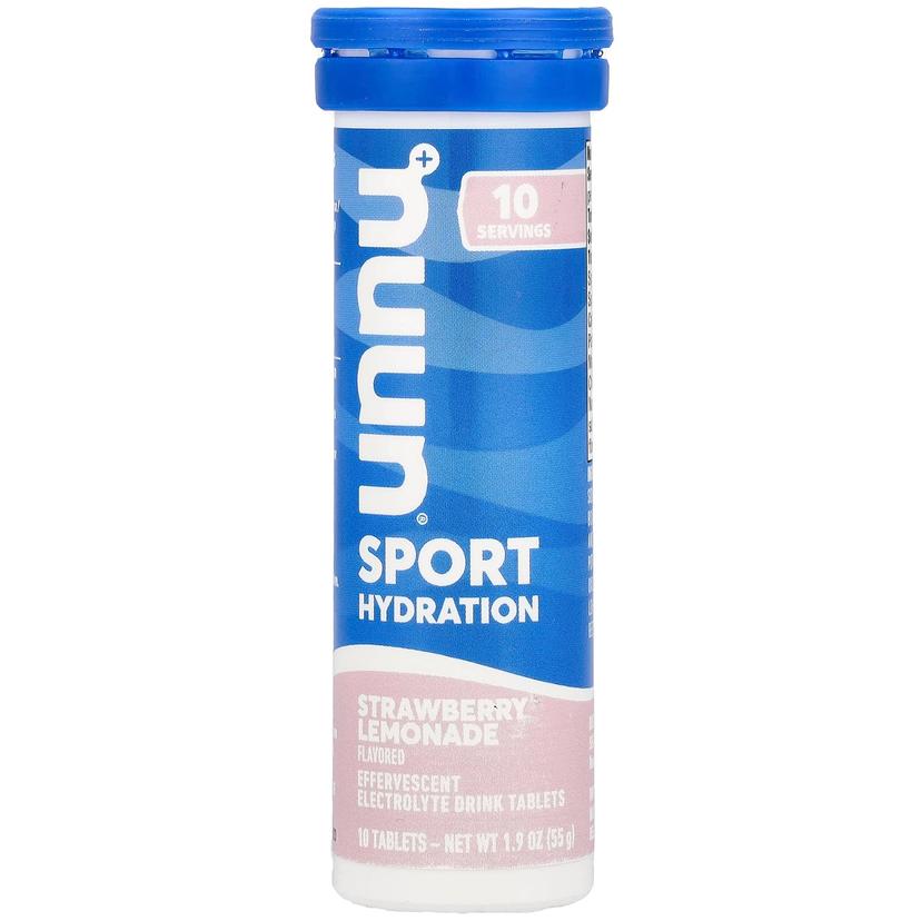 Nuun, 補水,運動,電解質泡騰補充劑,草莓檸檬水,10 片