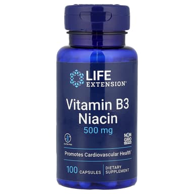 Life Extension, 維他命 B3 煙酸,500 毫克,100 粒素食膠囊