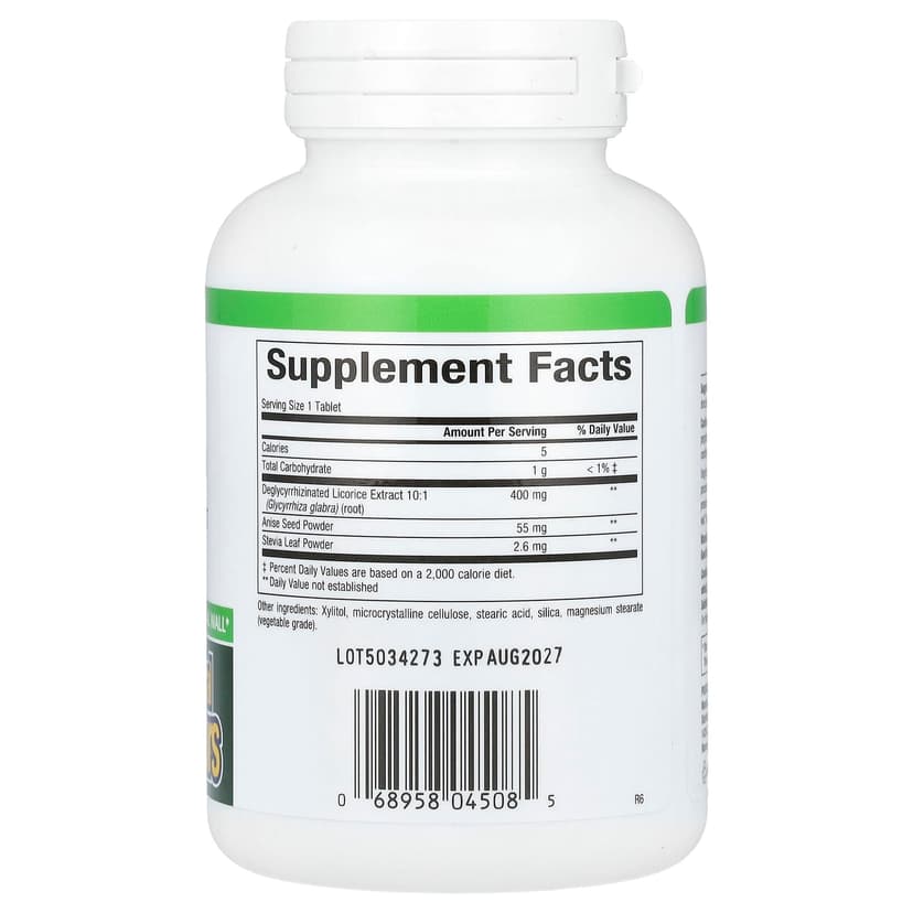 Natural Factors, 去甘草酸甘草根提取物, 90粒咀嚼片