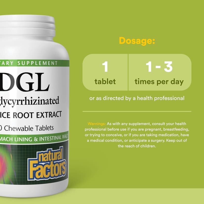 Natural Factors, DGL,解甘草提取物,180 片咀嚼片