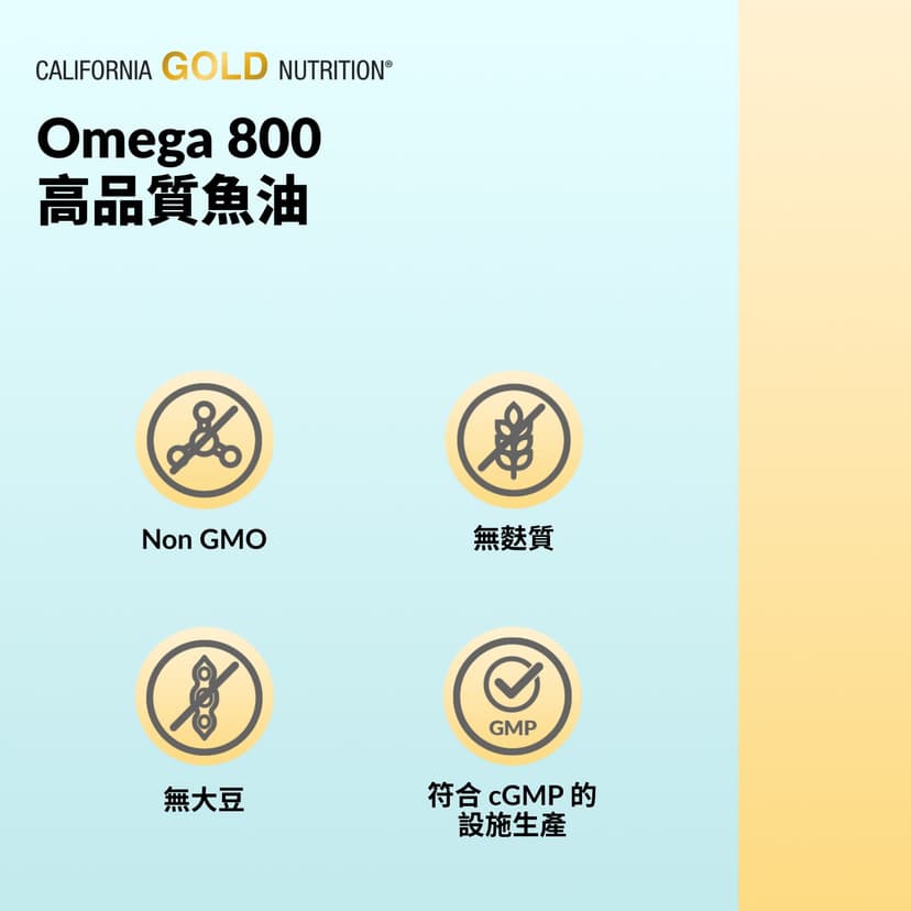 California Gold Nutrition, Omega 800 超濃縮 Omega-3 魚油,KD-Pur® 甘油三酯形式,30 粒魚明膠軟膠囊(每粒軟膠囊 1,000 毫克)