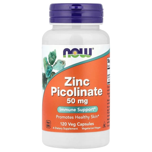 NOW Foods, Zinc Picolinate,50毫克,120粒素食膠囊