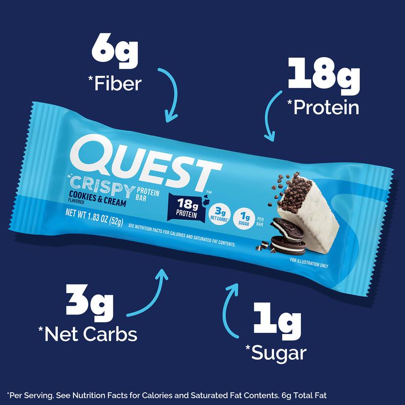 Quest Nutrition, 蛋白棒,脆奶油曲奇,12 根,每根 1.83 盎司(52 克)
