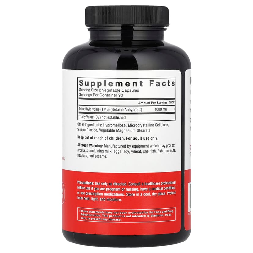 Force Factor, TMG 甜菜鹼,1000 毫克,180 粒素食膠囊(每粒膠囊 500 毫克)