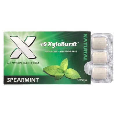 Xyloburst, 木糖醇口香糖,留蘭香味,12 片