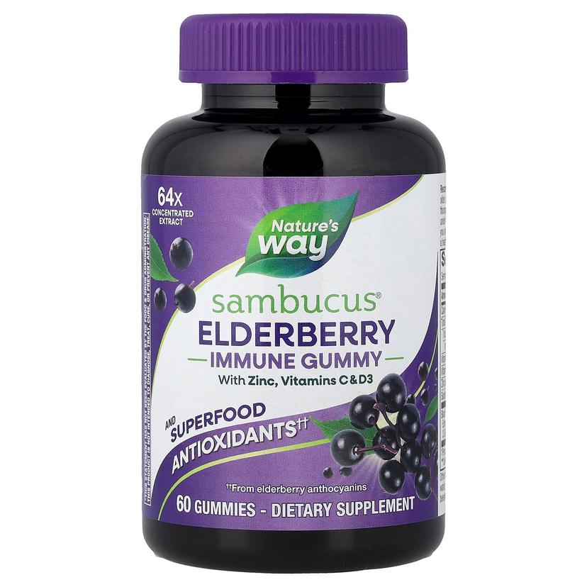 Nature's Way, Sambucus®,機體抵抗軟糖,接骨木果味,60 粒