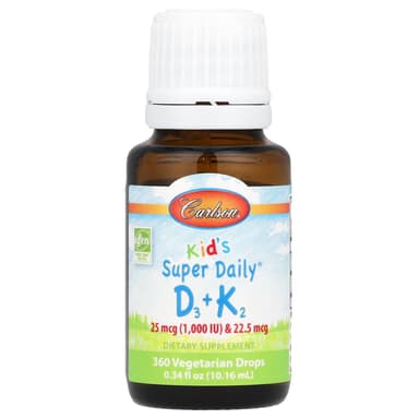 Carlson, Kid's Super Daily® D3 + K2,0.34 液量盎司(10.16 毫升)