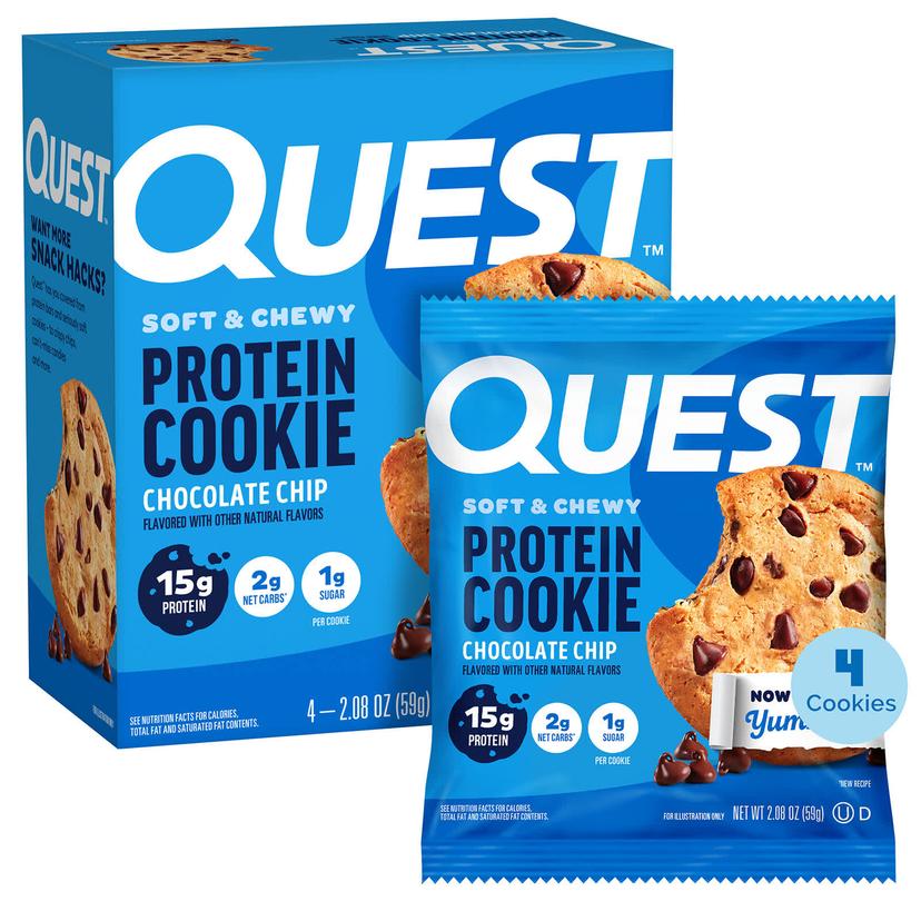 Quest Nutrition, 蛋白餅乾,巧克力碎,4 包,每包 2.08 盎司(59 克)