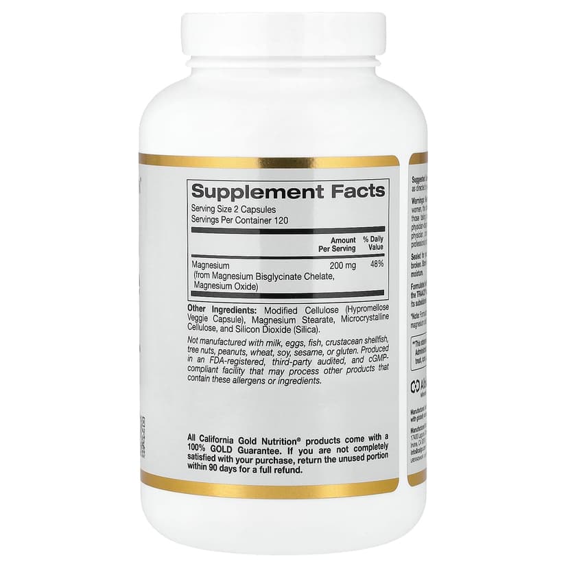 California Gold Nutrition, 雙甘氨酸鎂螯合物,Albion TRAACS®,240 粒素食膠囊(每粒膠囊 100 毫克)