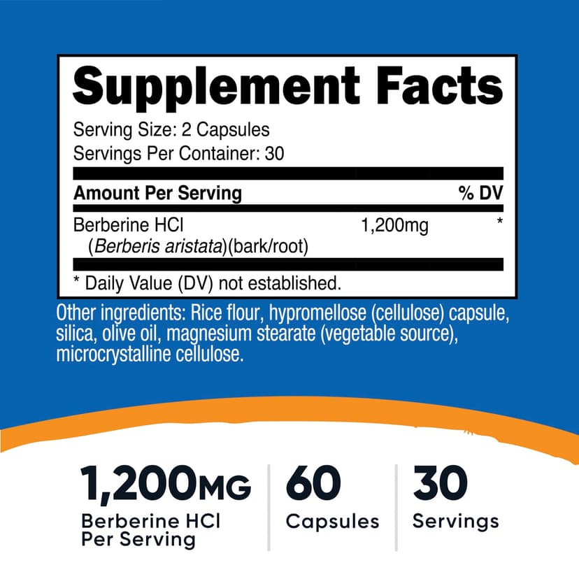 Nutricost, 小檗鹼,1200 毫克,60 粒膠囊(每粒膠囊 600 毫克)