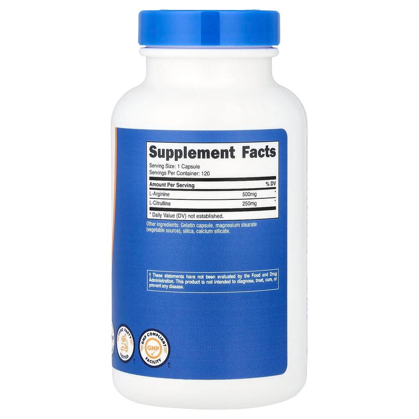 Nutricost, L-精氨酸和 L-瓜氨酸,120 粒膠囊