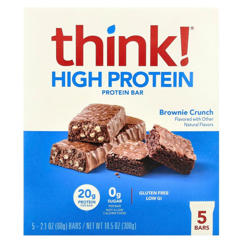 Think !, 高蛋白棒,Brownie Crunch,5 棒,每棒 2.1 盎司(60 克)