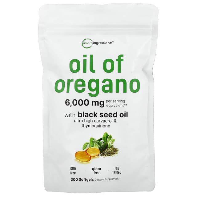 Micro Ingredients, 含黑籽油的牛至油,300 粒軟膠囊