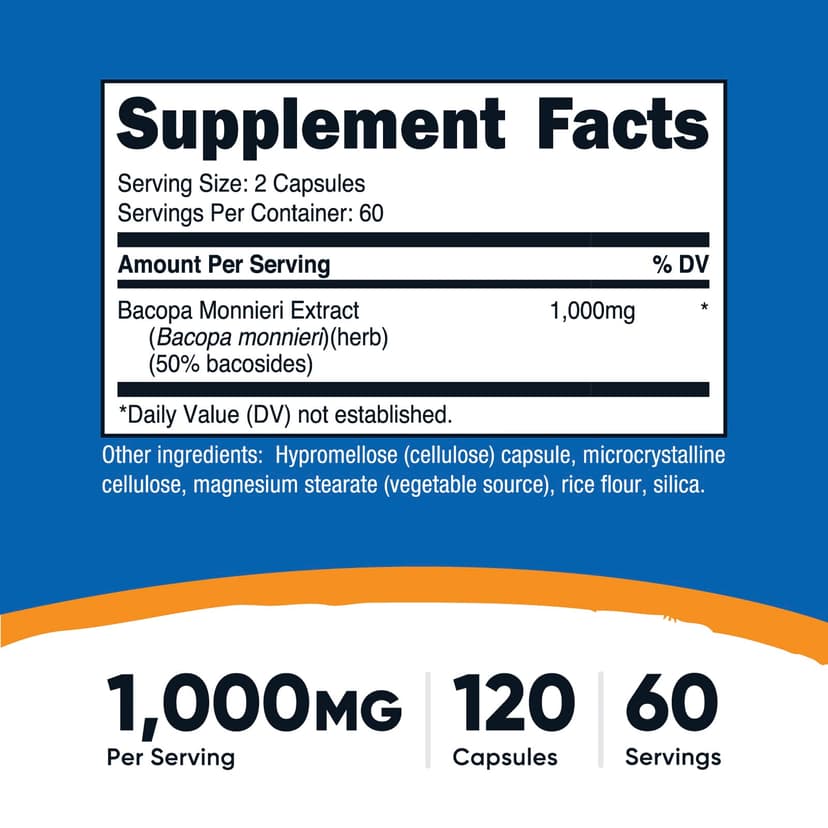 Nutricost, 假馬齒莧,1000 毫克,120 粒膠囊(每粒膠囊 500 毫克)