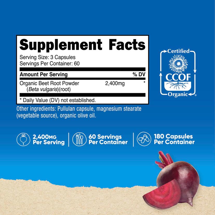 Nutricost, 甜菜根,2400 毫克,180 粒膠囊(每粒膠囊 800 毫克)