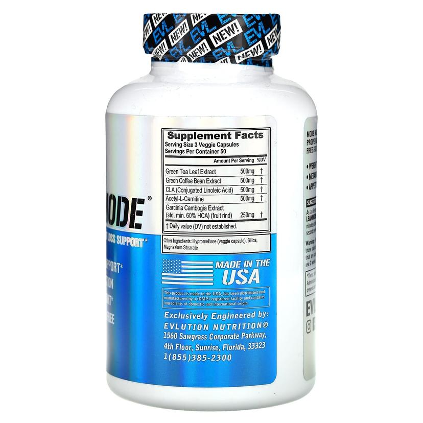 EVLution Nutrition, LeanMode,無興奮成分輕體幫助配方,150 粒素食膠囊
