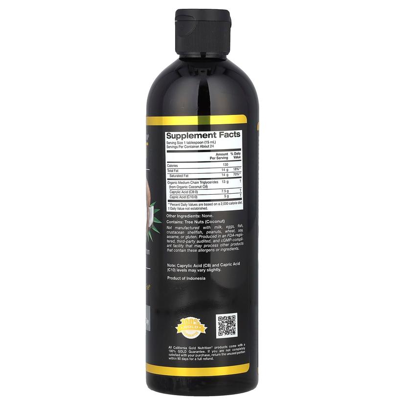 California Gold Nutrition, 運動系列,有機中鏈甘油三酯油,原味,12 液量盎司(355 毫升)