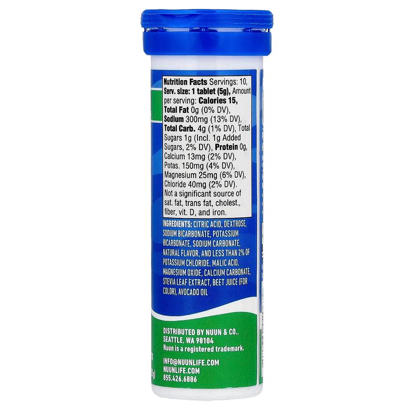 Nuun, 運動補水,泡騰電解質飲品,西瓜味,10 片