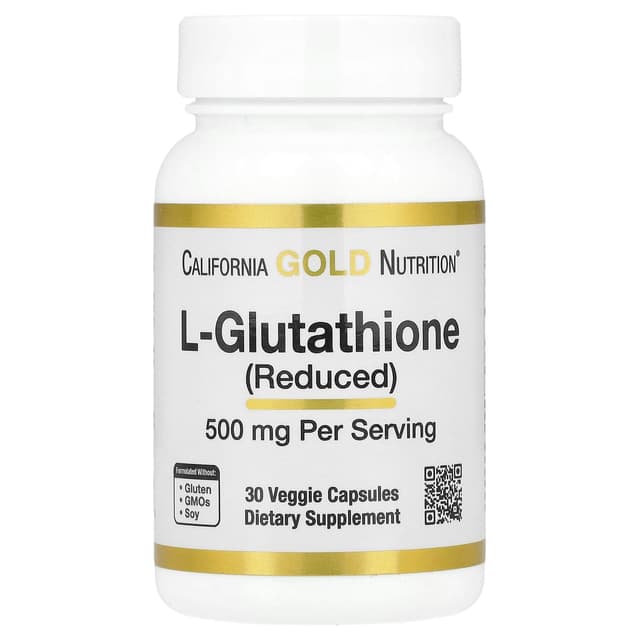 California Gold Nutrition, L-谷胱甘肽(還原型),500 毫克,30 粒素食膠囊