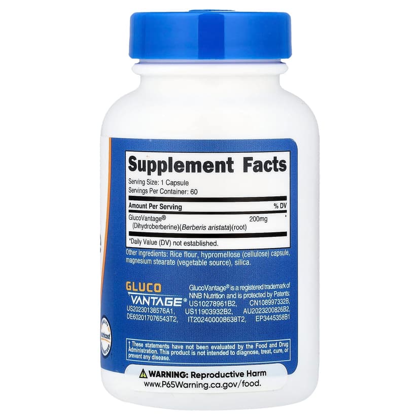 Nutricost, 二氫小檗鹼,200 毫克,60 粒膠囊