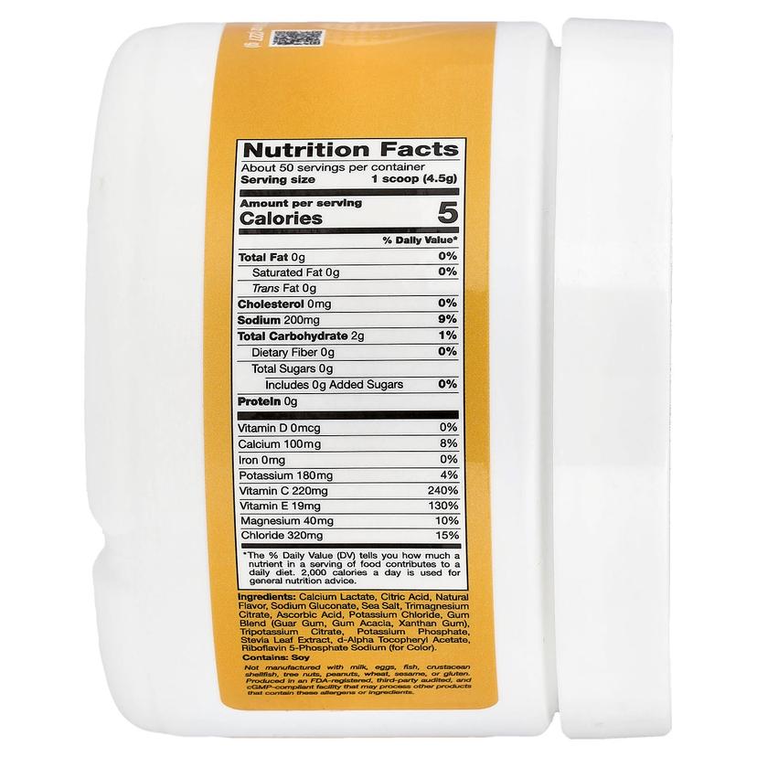 California Gold Nutrition, HydrationUP®,含鈣、鉀、維他命 C 和維他命 E 的電解質混合飲品,柑橘味,8 盎司(227 克)
