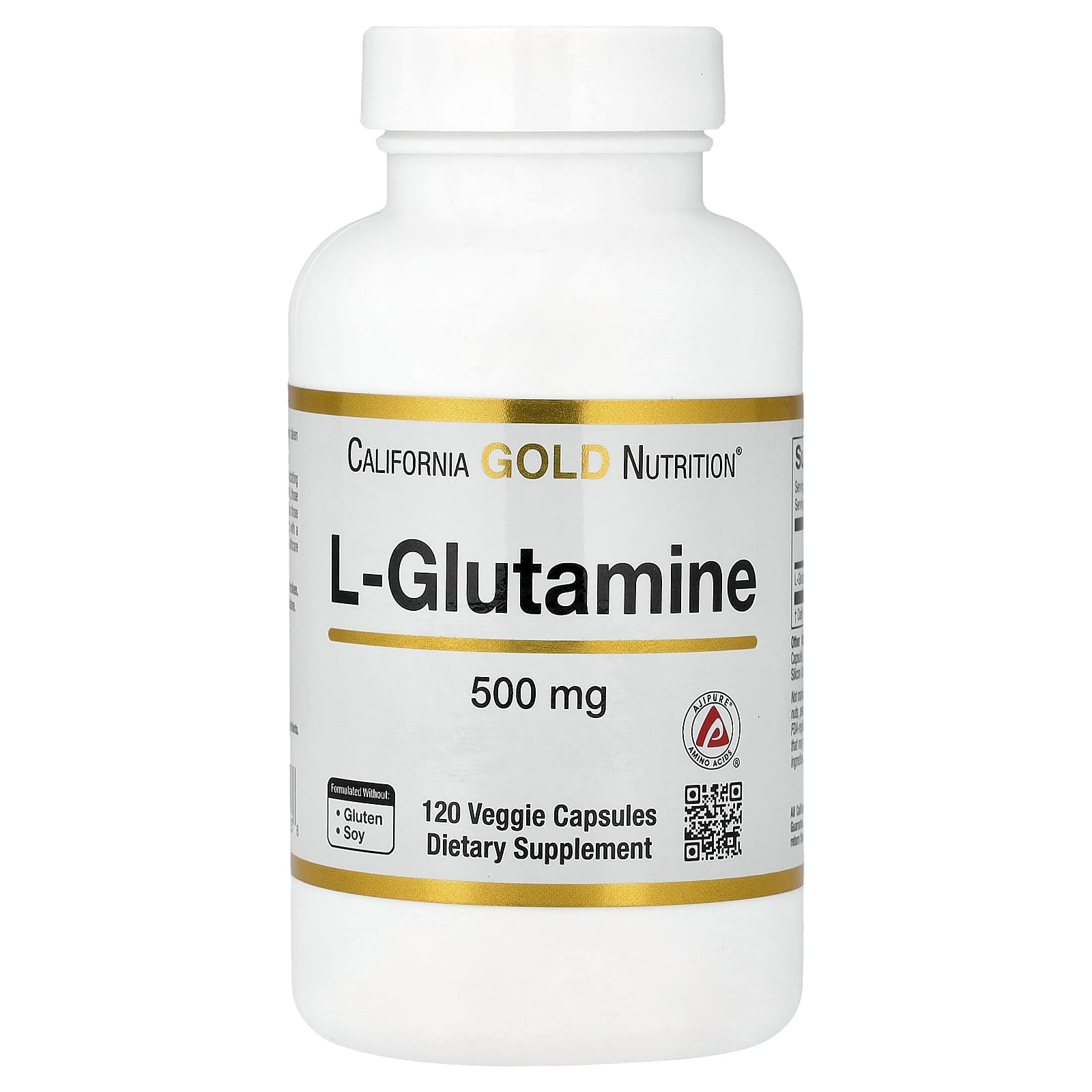 California Gold Nutrition, L-谷氨酰胺,AjiPure,120 粒素食膠囊(每粒 500 毫克)