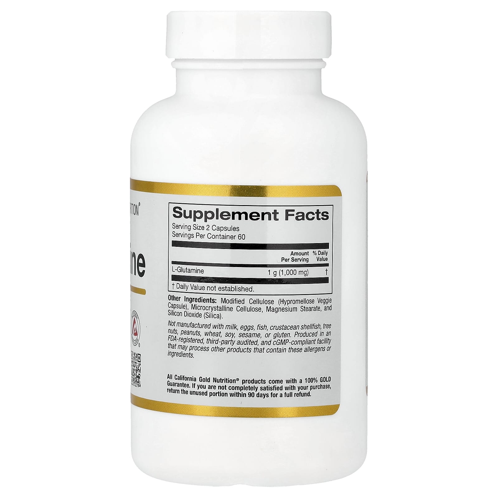 California Gold Nutrition, L-谷氨酰胺,AjiPure,120 粒素食膠囊(每粒 500 毫克)