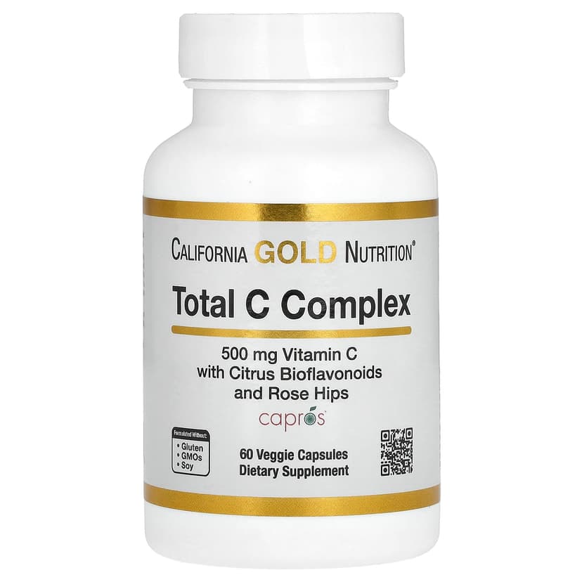 California Gold Nutrition, Total C 複合物,含抗壞血酸、餘甘子提取物、柑橘生物類黃酮和玫瑰果提取物,500 毫克,60 粒素食膠囊