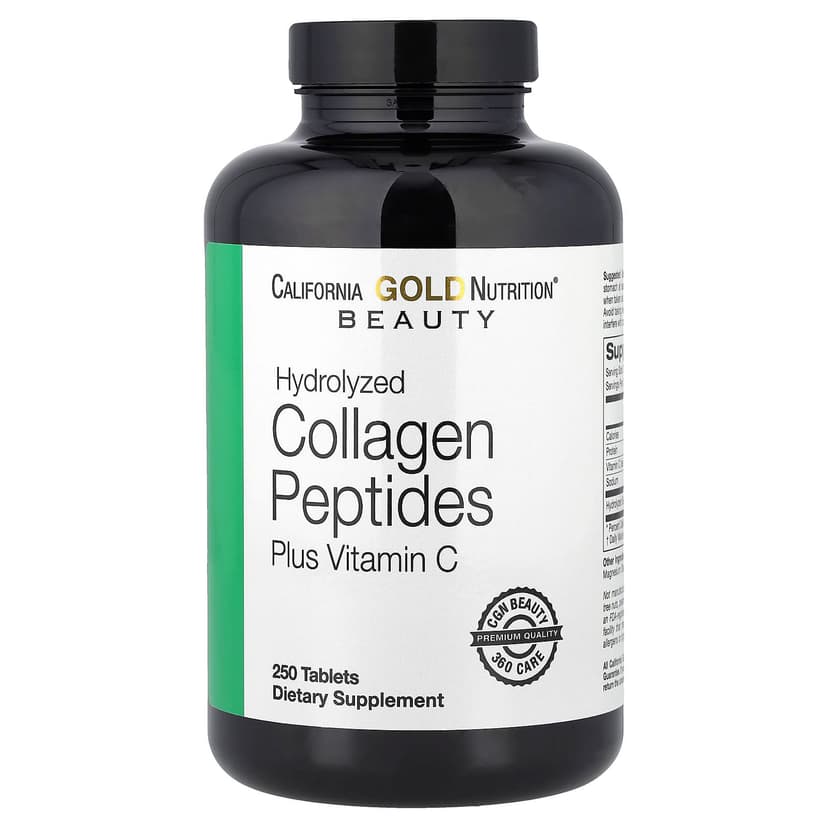 California Gold Nutrition, 水解膠原蛋白肽,I 型和 III 型,維他命 C,250 片