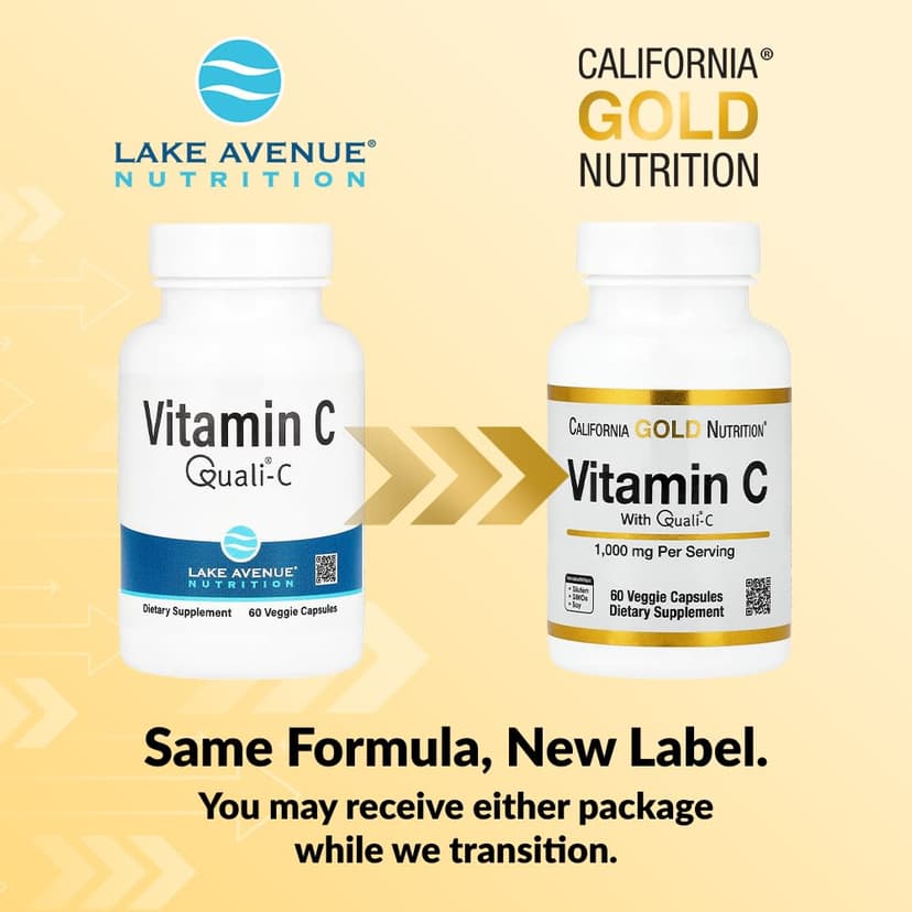 California Gold Nutrition, 維他命 C,Quali®-C,1,000 毫克,60 粒素食膠囊