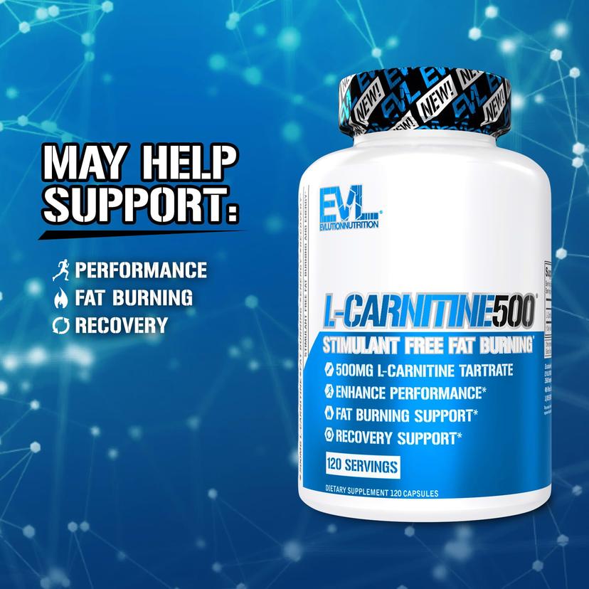 EVLution Nutrition, L-Carnitine500®,500 毫克,120 粒膠囊