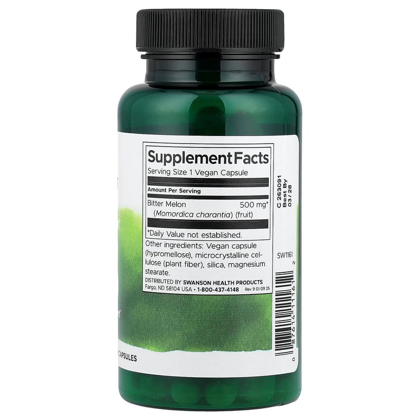 Swanson Vitamins, 多面®苦瓜,500 毫克,60 粒全素膠囊